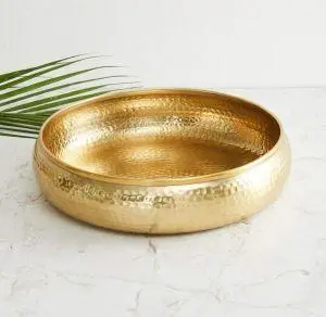Gold Hammered Brass Bowl — Handcrafted Export Product by NXTGENEXPORTS, Moradabad